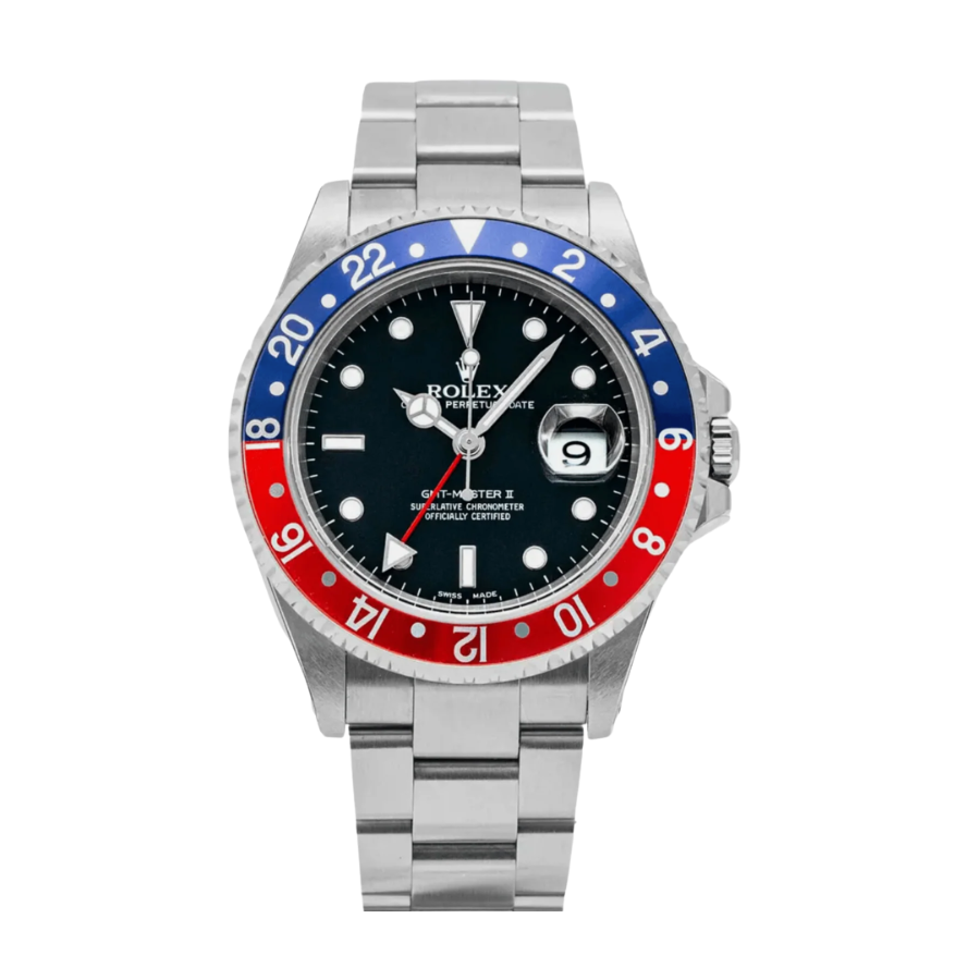 Gmt-master ii pepsi stainless steel black dial 40mm