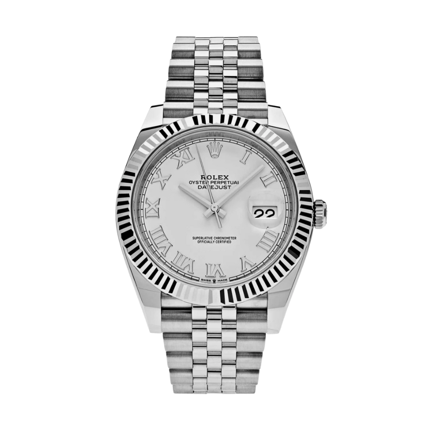 Date juststeel white dial 41mm