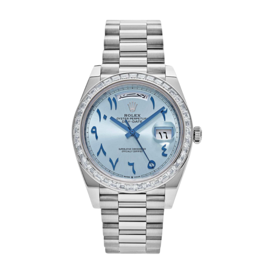 Day-date ice blue arabic dial diamond 40mm