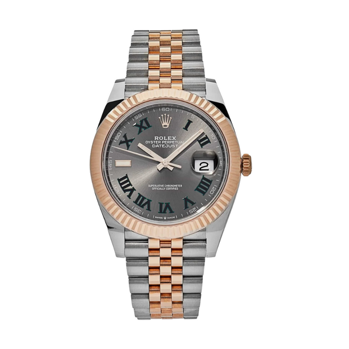 Date just rose gold wimbledon dial 41mm