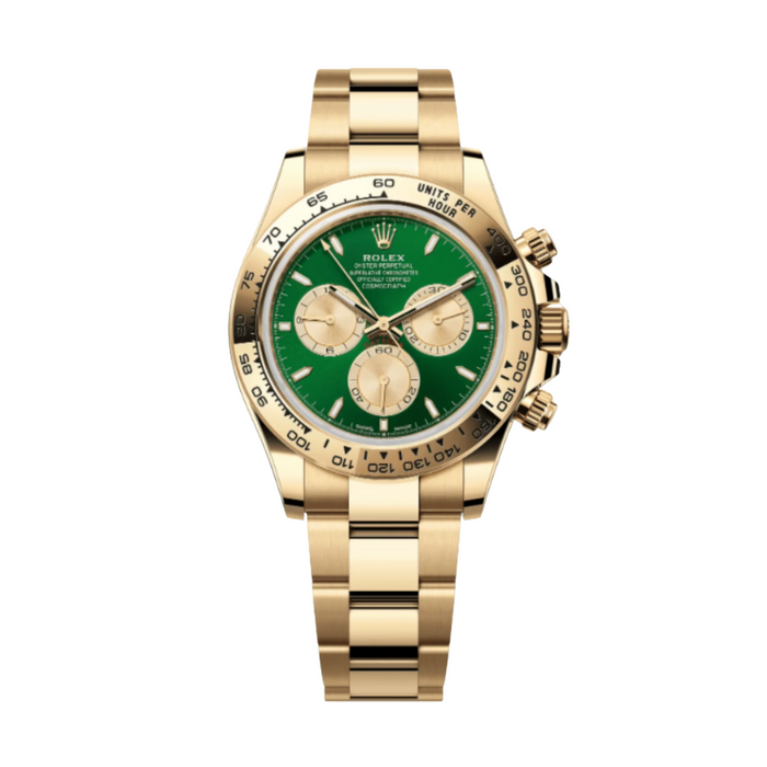 Daytona yellow gold green dial 40mm