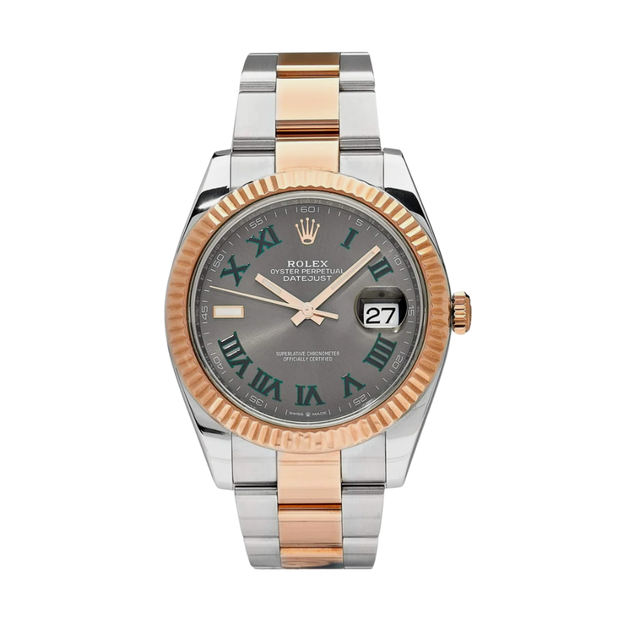 Date just wimbledon rose gold stainless 41mm