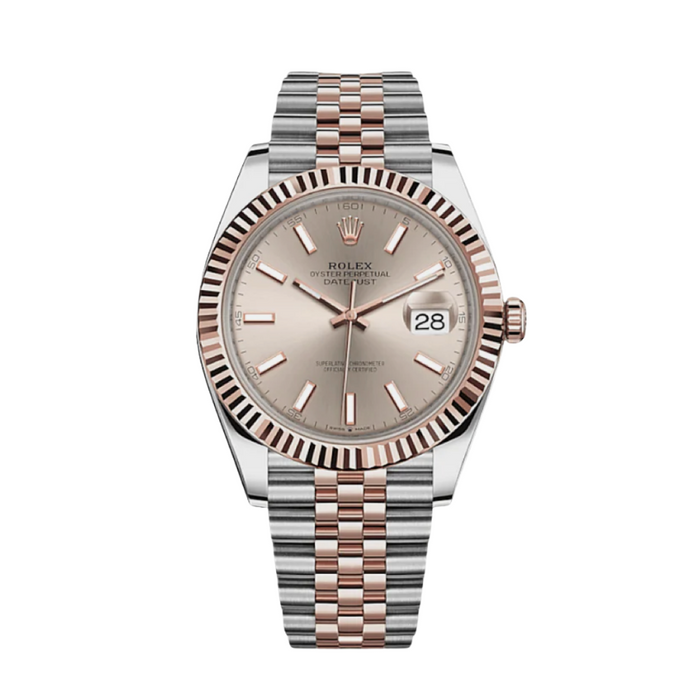 Date just rose gold sundust dial 41mm
