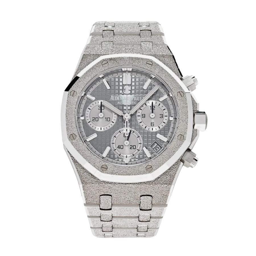 Royal oak frosted white gold