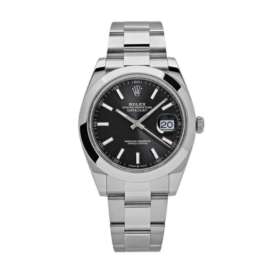 Date just steel black oyster dial 41mm