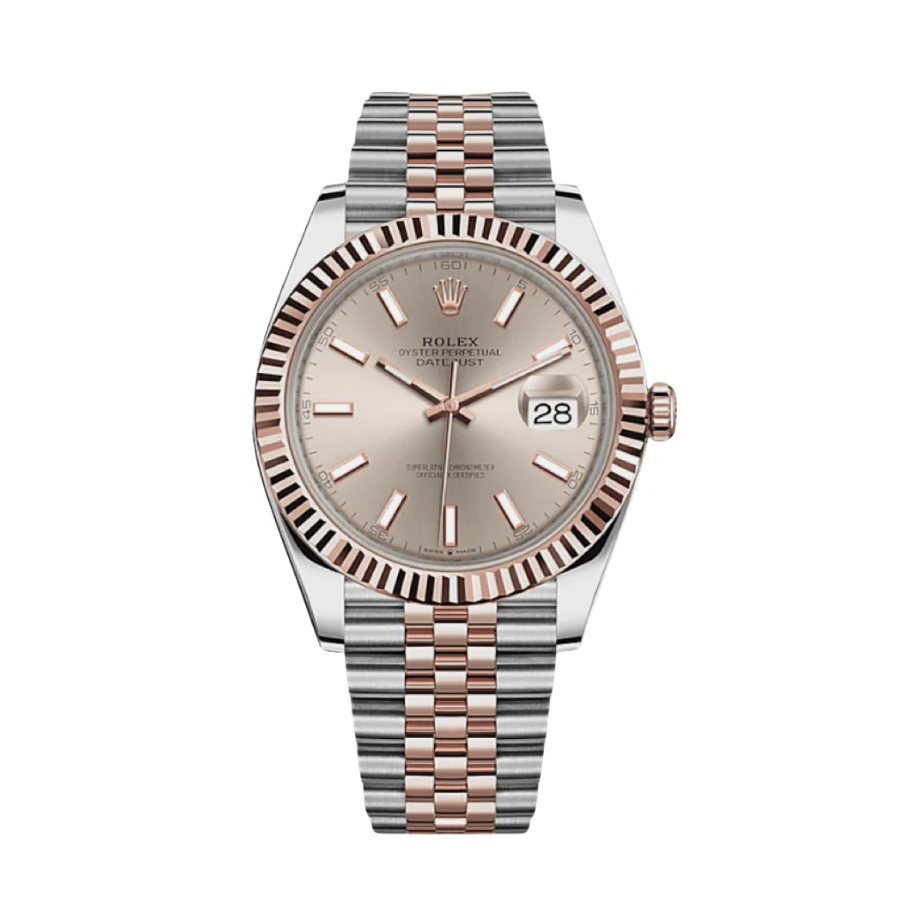 Date just rose gold sundust dial 41mm