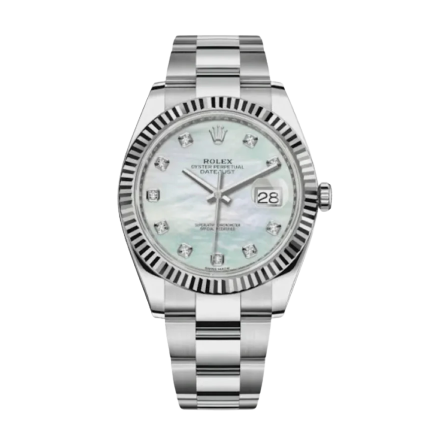 Date just diamond mother of pearl dial 41mm