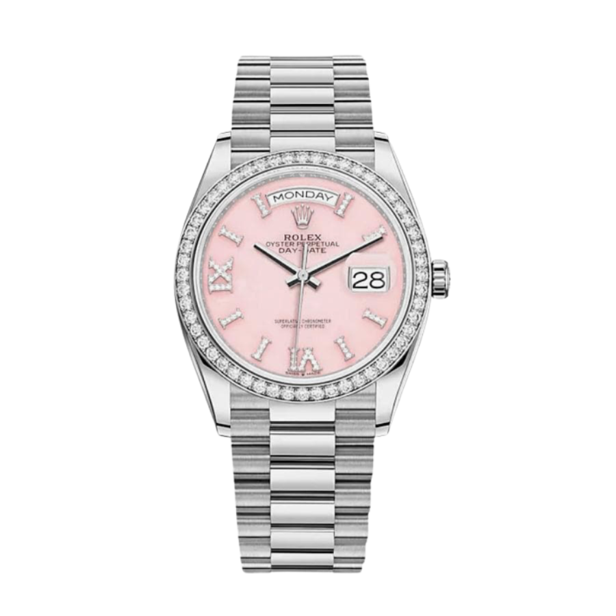 Day-date white gold pink diamond dial 36mm