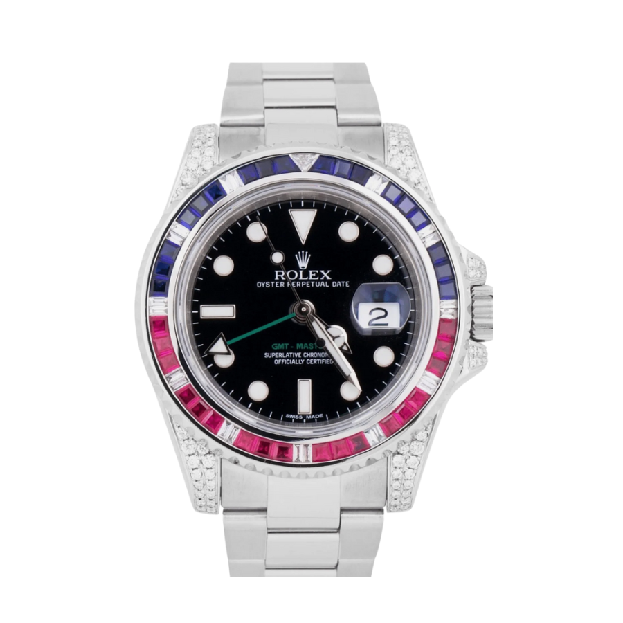 Gmt-master ii white gold black dial 40mm