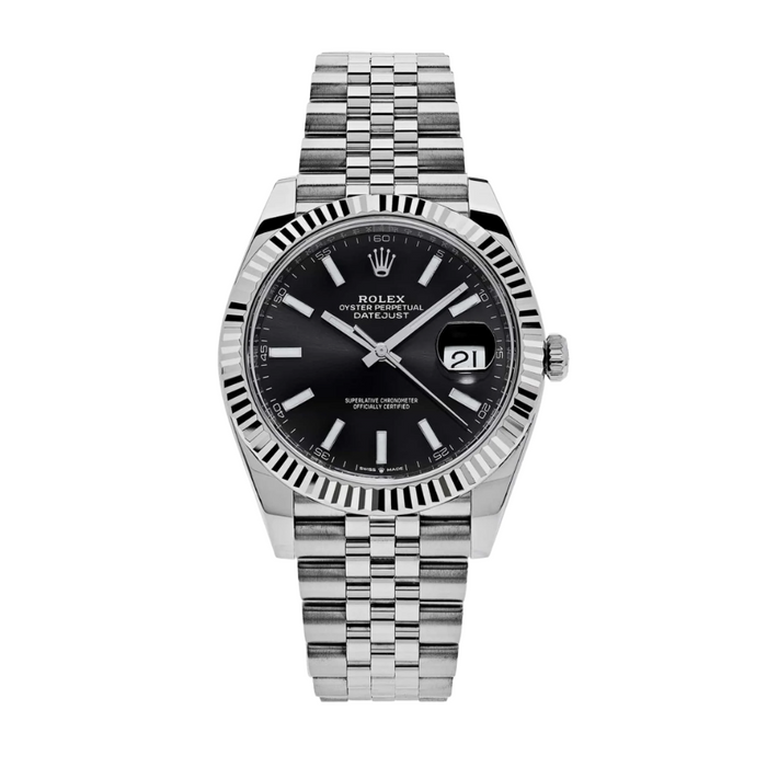 Date just steel black dial 41mm