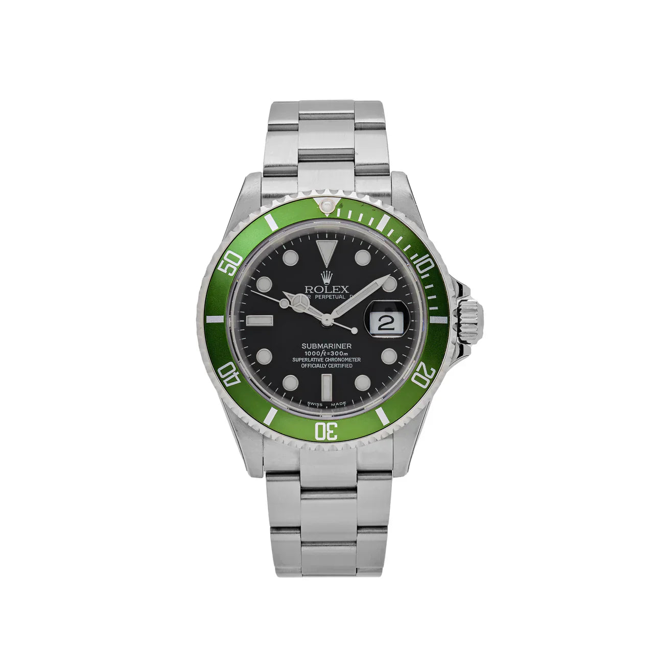 Submariner Date 16610V 'Kermit' Bezel Flat 4 Steel Black Dial Oyster (2003)