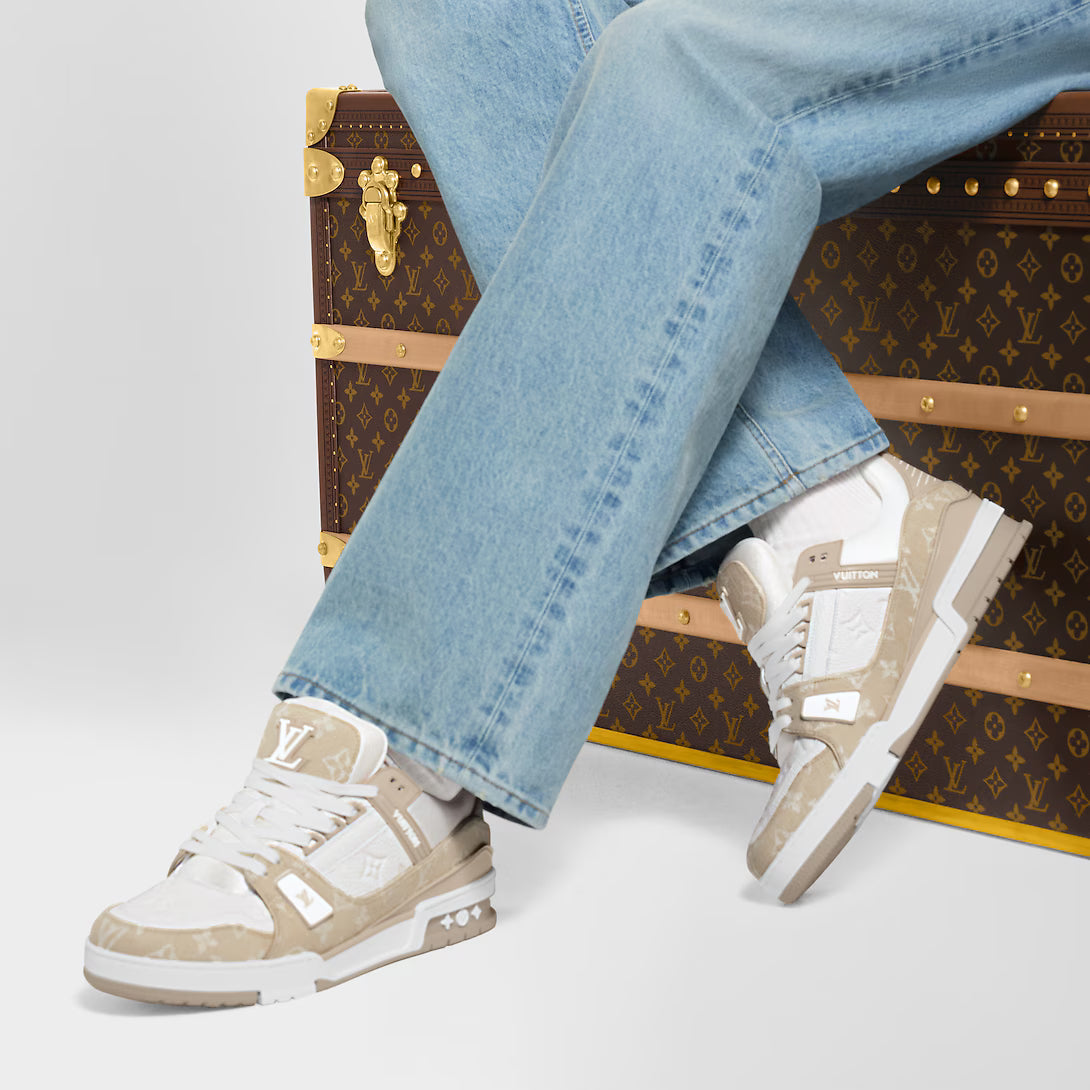Champagne Monogram Denim White