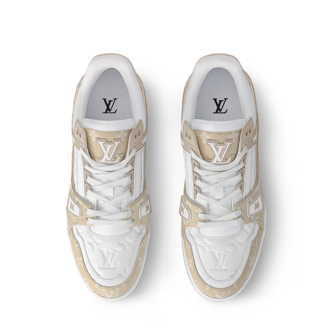 Champagne Monogram Denim White