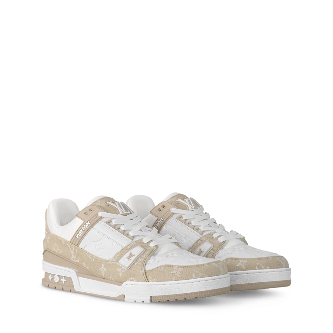 Champagne Monogram Denim White