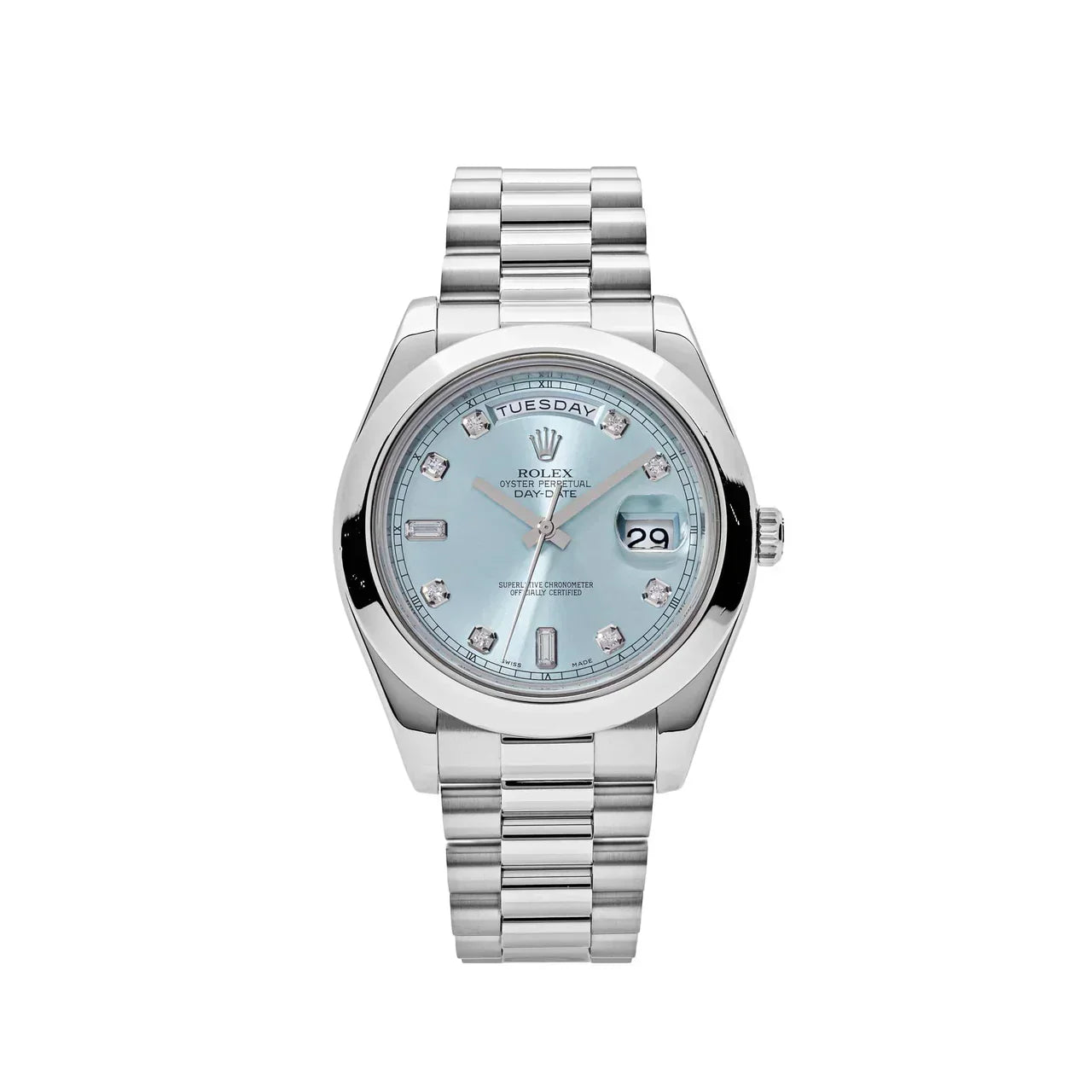 Day-Date II 218206 Platinum Blue Diamond Dial