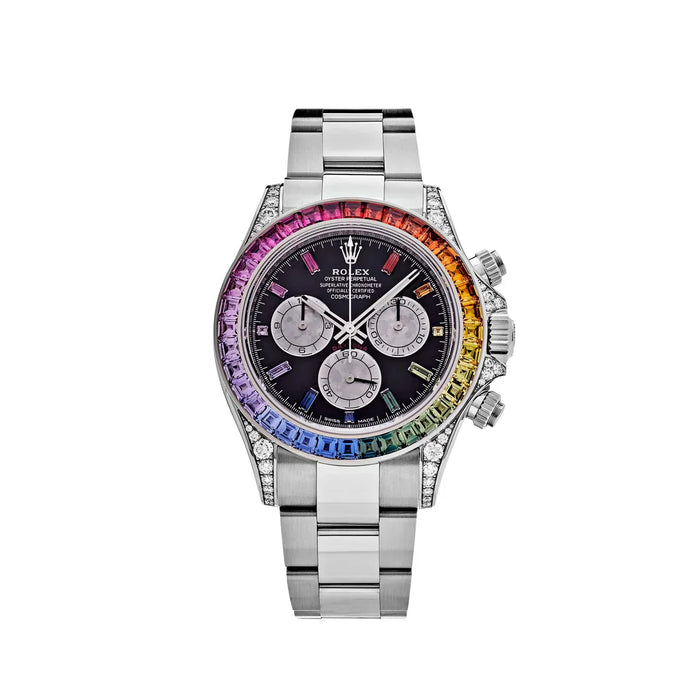 Daytona 116599RBOW 'Rainbow' White Gold Black Dial Sapphire Bezel (2022)